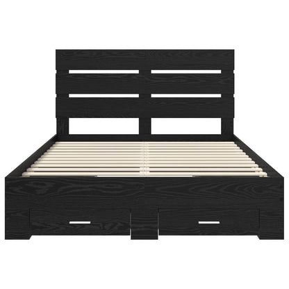 Struttura del letto Rovere Nero 140 x 190 cm Legno multistrato