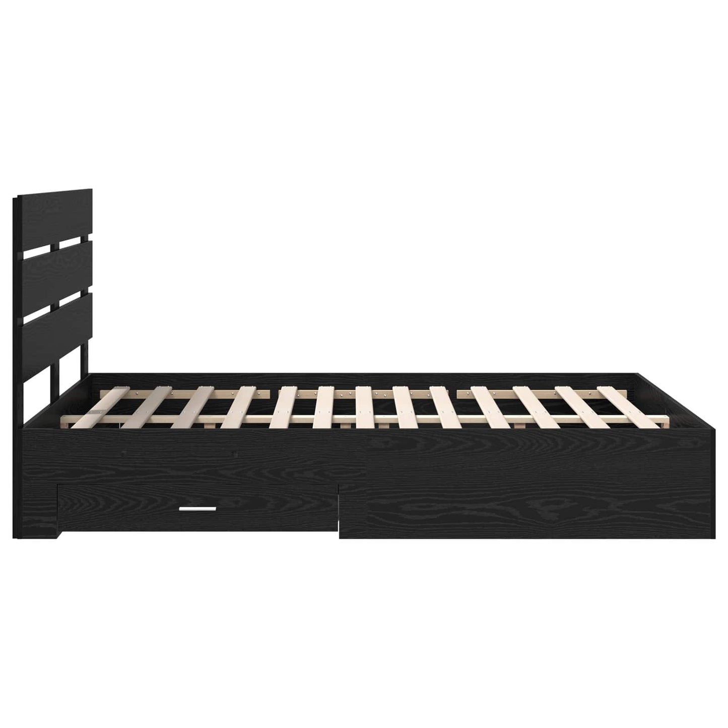Struttura del letto Rovere Nero 140 x 190 cm Legno multistrato