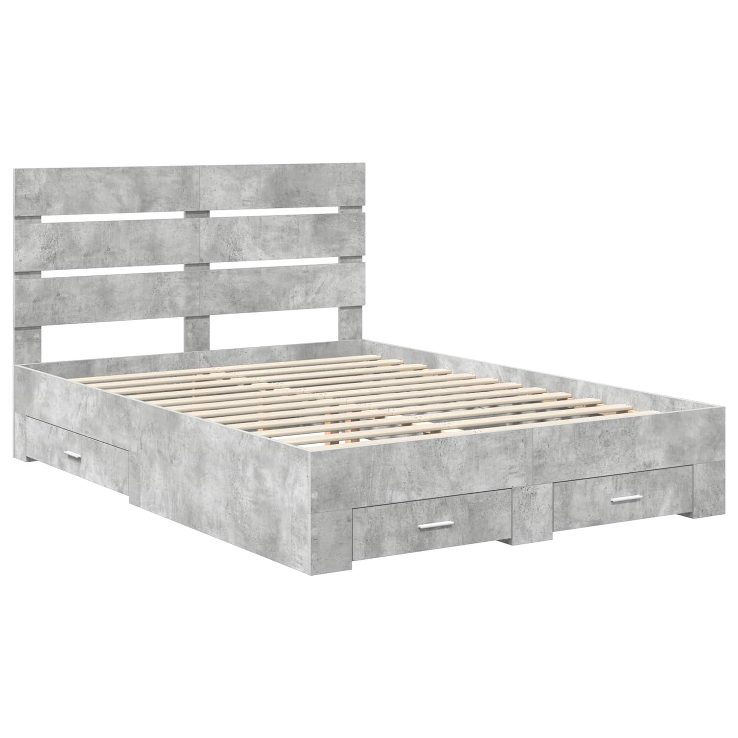 Struttura del letto con cassetto Grigio cemento 140 x 190 cm
