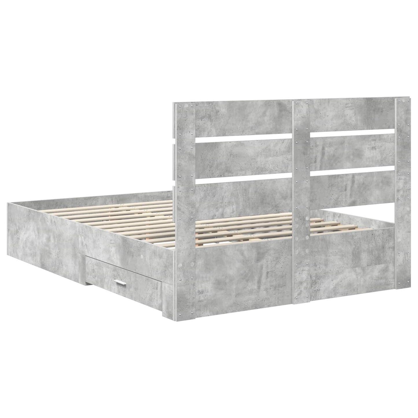 Struttura del letto con cassetto Grigio cemento 140 x 190 cm | homemem39