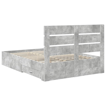 Struttura del letto con cassetto Grigio cemento 140 x 190 cm | homemem39