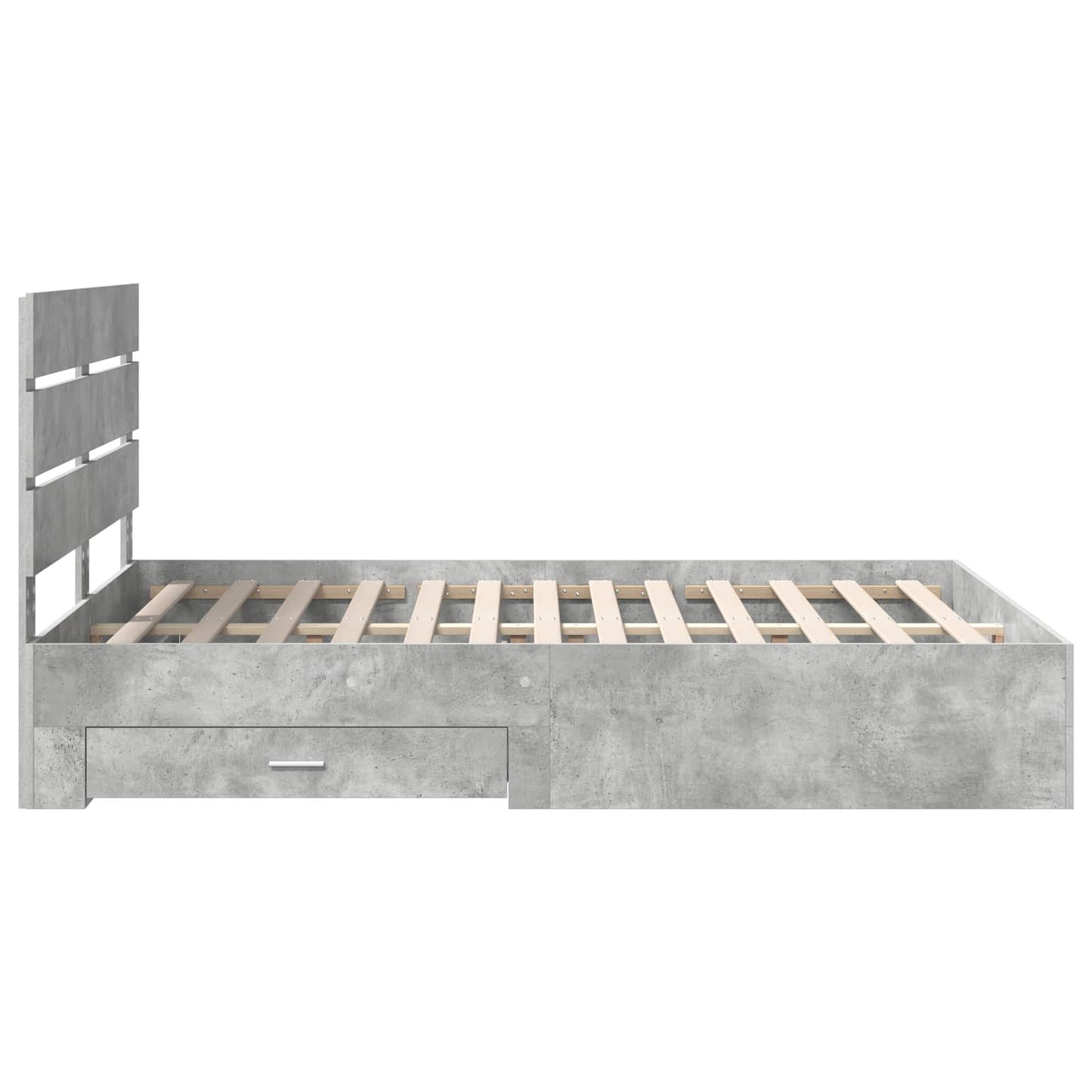 Struttura del letto con cassetto Grigio cemento 140 x 190 cm | homemem39