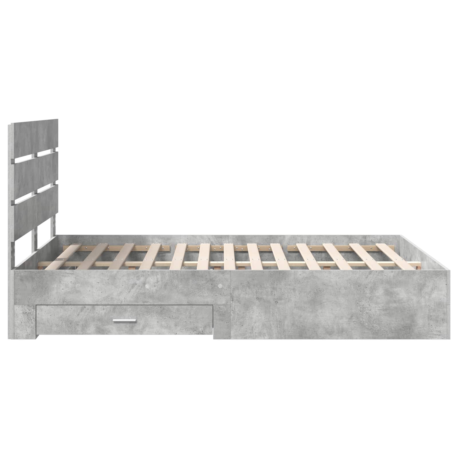 Struttura del letto con cassetto Grigio cemento 140 x 190 cm | homemem39