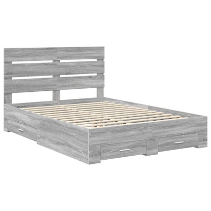 Struttura del letto con cassetto Grigio Sonoma 140 x 190 cm | homemem39