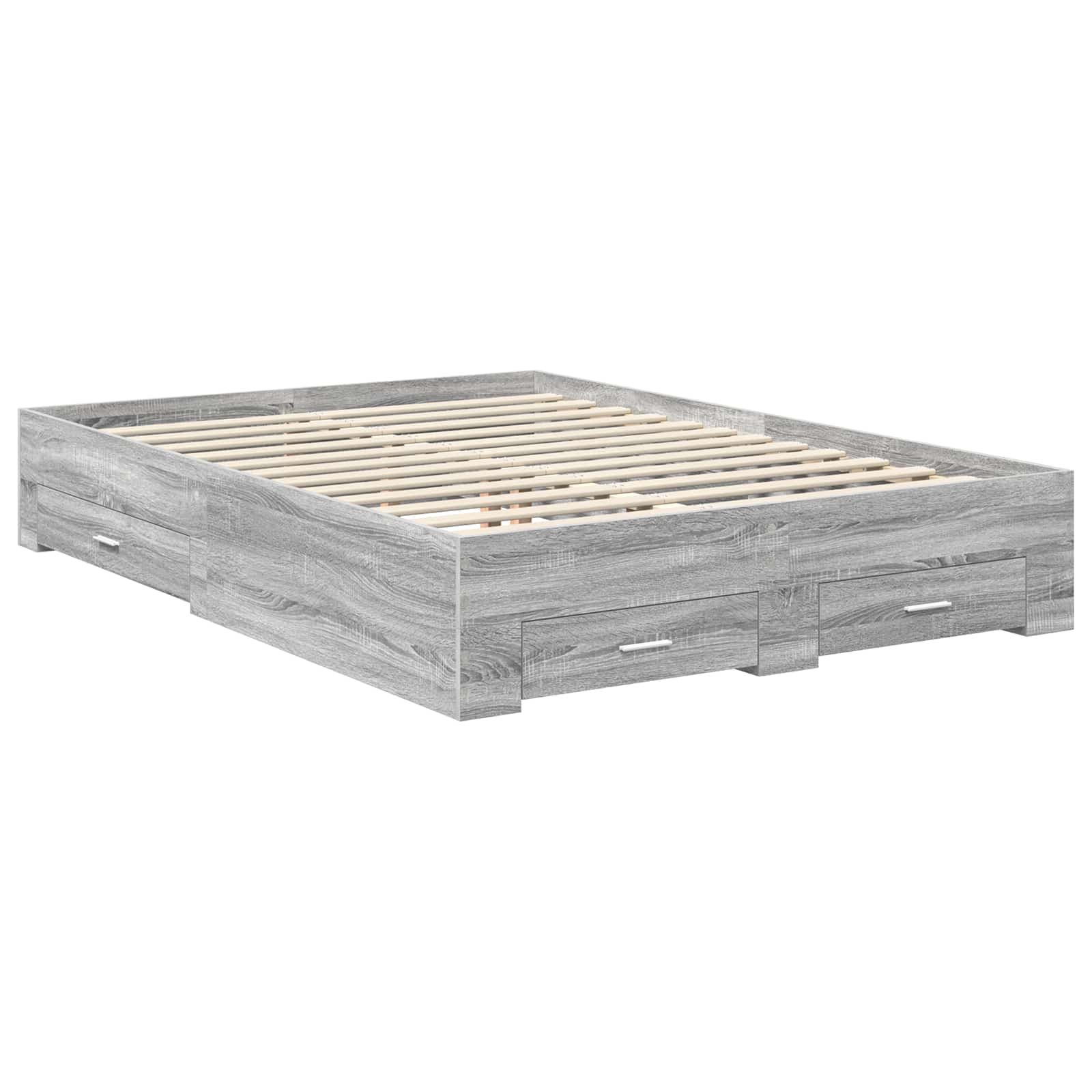 Struttura del letto con cassetto Grigio Sonoma 140 x 190 cm | homemem39