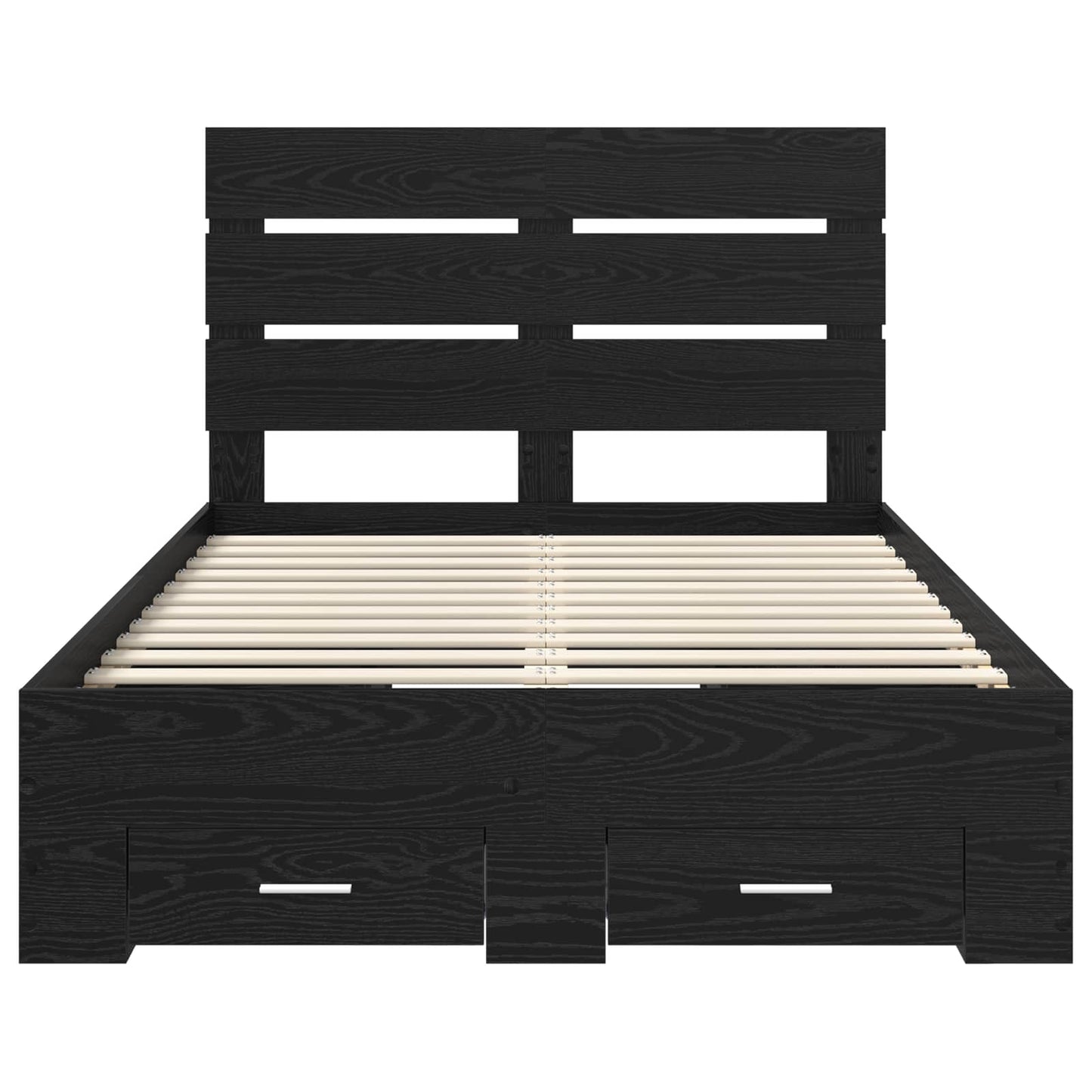 Struttura del letto Rovere Nero 135 x 190 cm Legno multistrato | homemem39