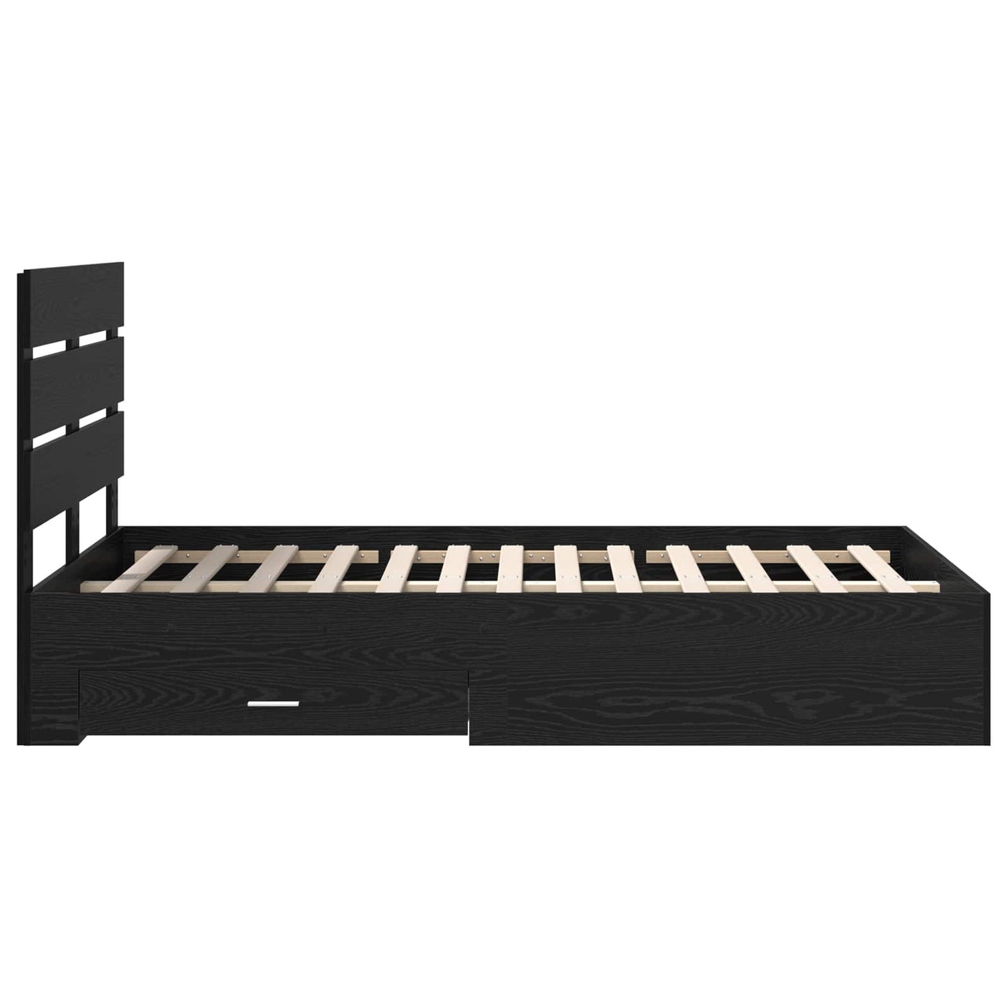 Struttura del letto Rovere Nero 135 x 190 cm Legno multistrato | homemem39