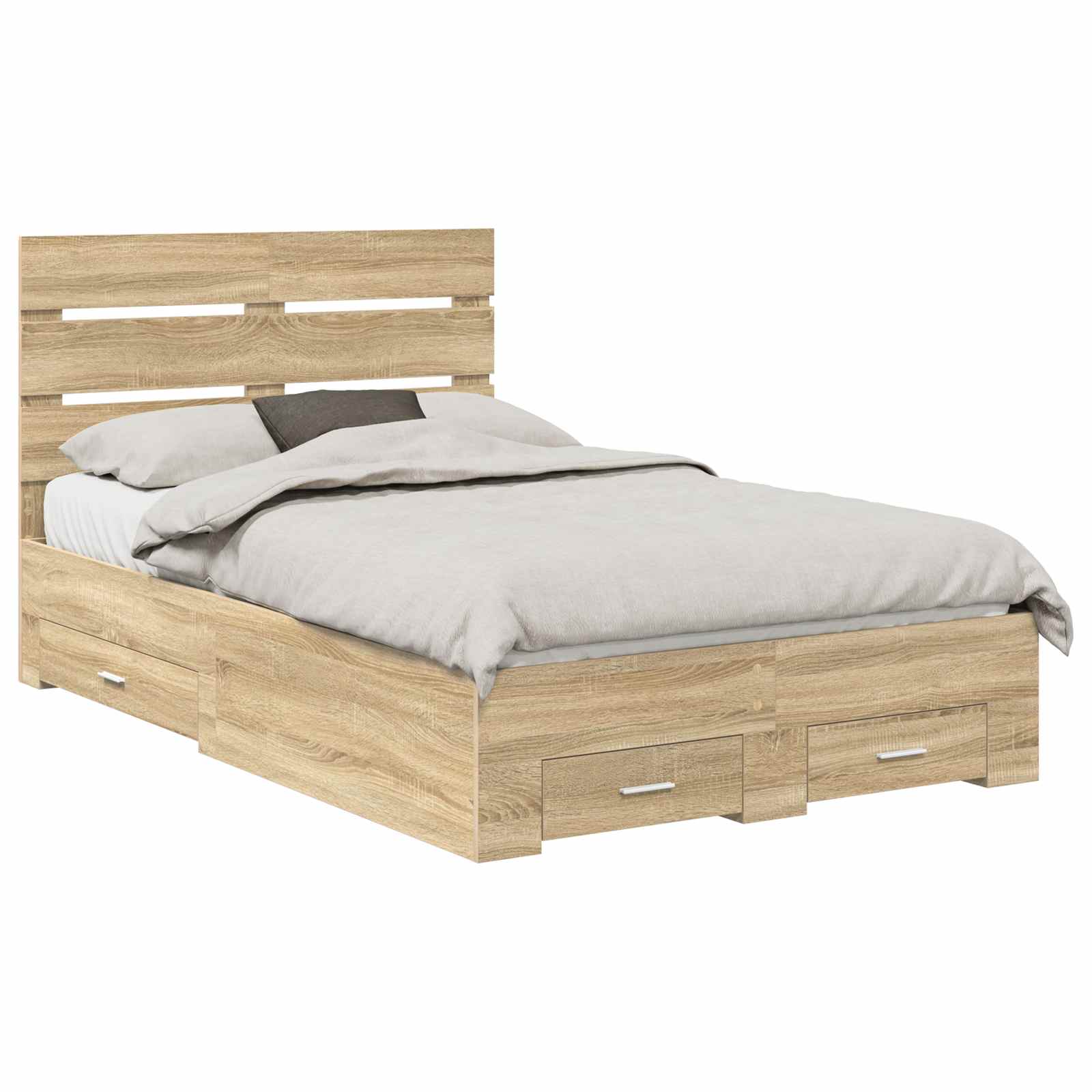 Struttura del letto con cassetto Rovere Sonoma 135 x 190 cm | homemem39