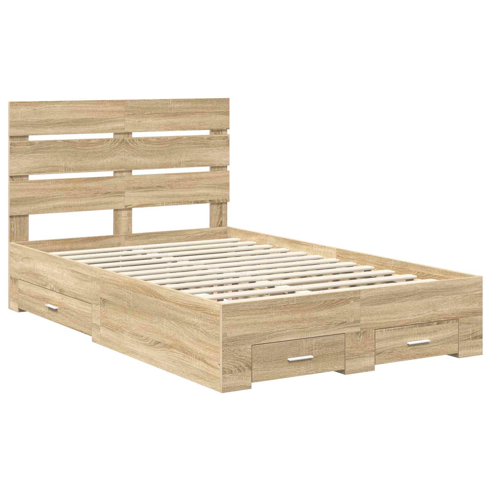 Struttura del letto con cassetto Rovere Sonoma 135 x 190 cm | homemem39