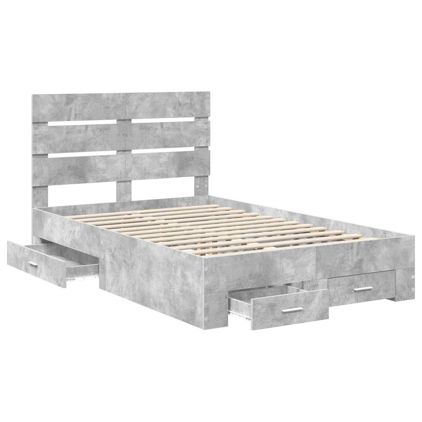 Struttura del letto con cassetto Grigio cemento 135 x 190 cm | homemem39