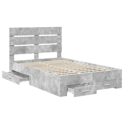 Struttura del letto con cassetto Grigio cemento 135 x 190 cm | homemem39