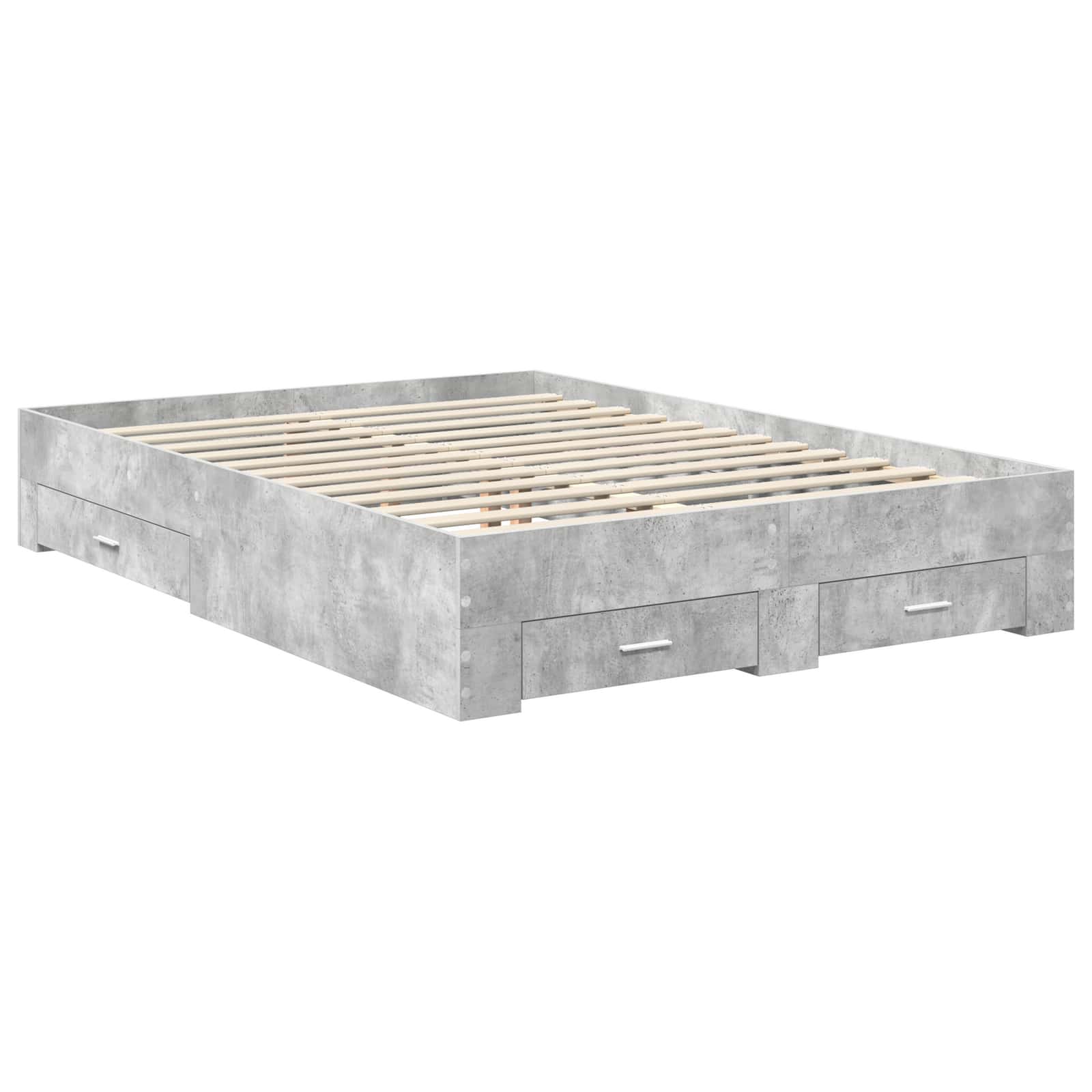 Struttura del letto con cassetto Grigio cemento 135 x 190 cm | homemem39