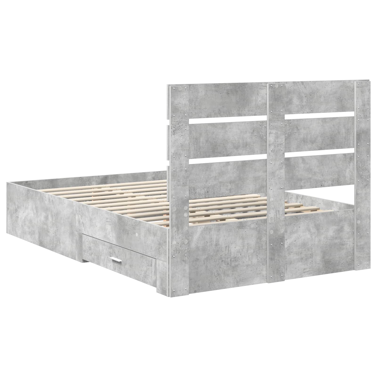 Struttura del letto con cassetto Grigio cemento 135 x 190 cm - homemem39