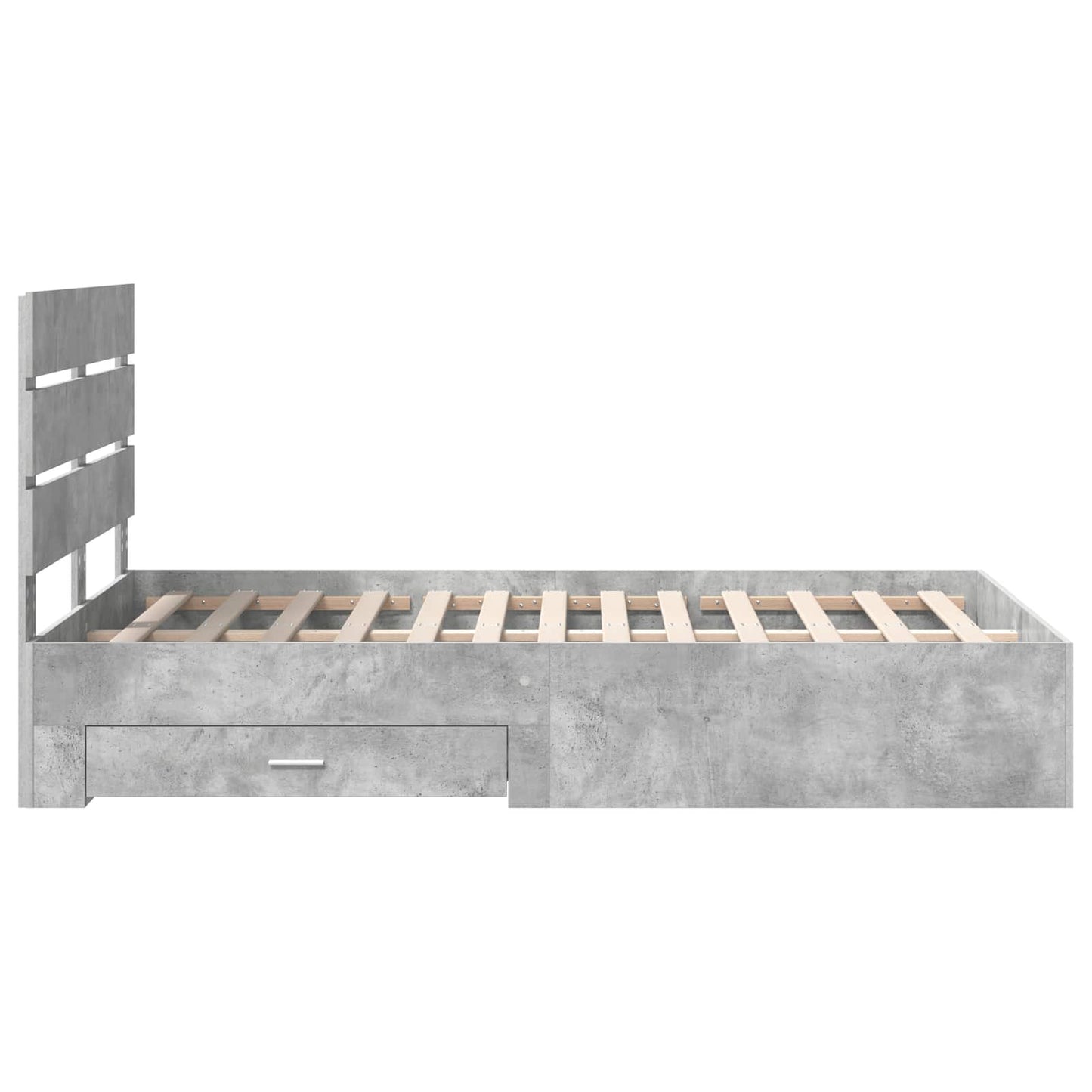 Struttura del letto con cassetto Grigio cemento 135 x 190 cm | homemem39
