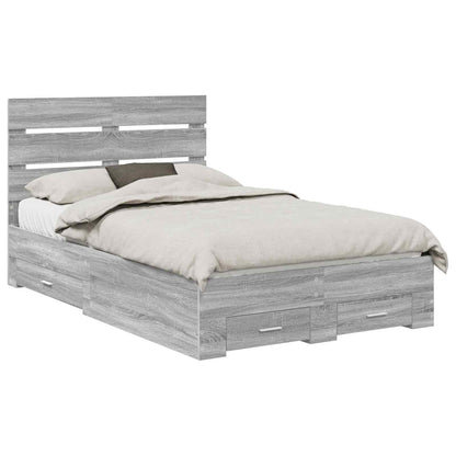 Struttura del letto con cassetto Grigio Sonoma 135 x 190 cm | homemem39