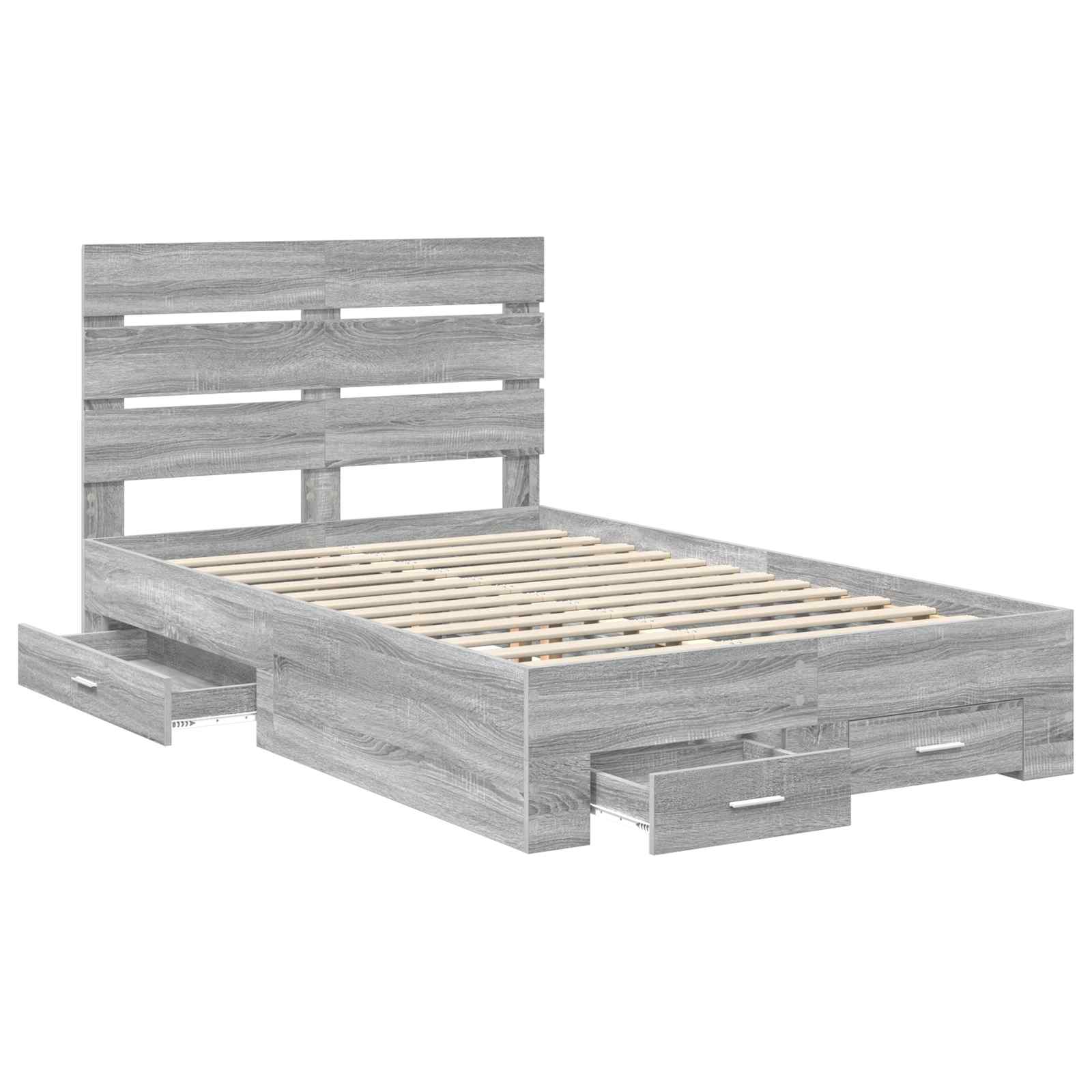 Struttura del letto con cassetto Grigio Sonoma 135 x 190 cm | homemem39