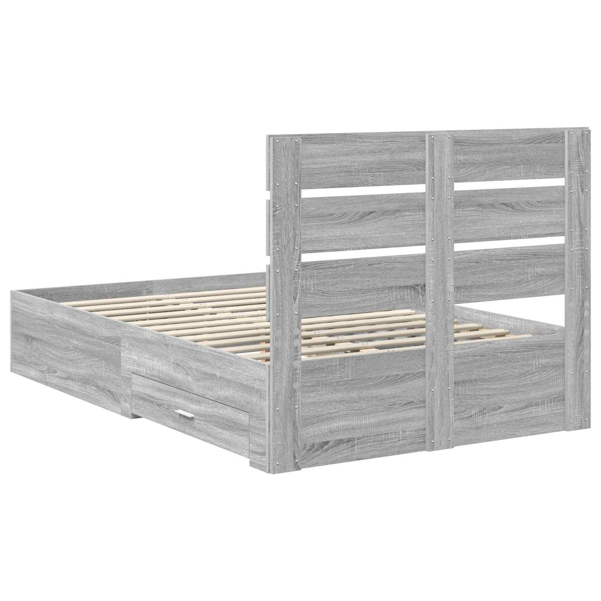 Struttura del letto con cassetto Grigio Sonoma 135 x 190 cm - homemem39