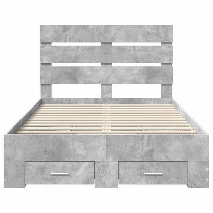 Struttura del letto con cassetto Grigio cemento 120 x 200 cm