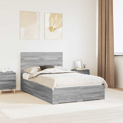 Struttura del letto con cassetto Grigio Sonoma 120 x 200 cm