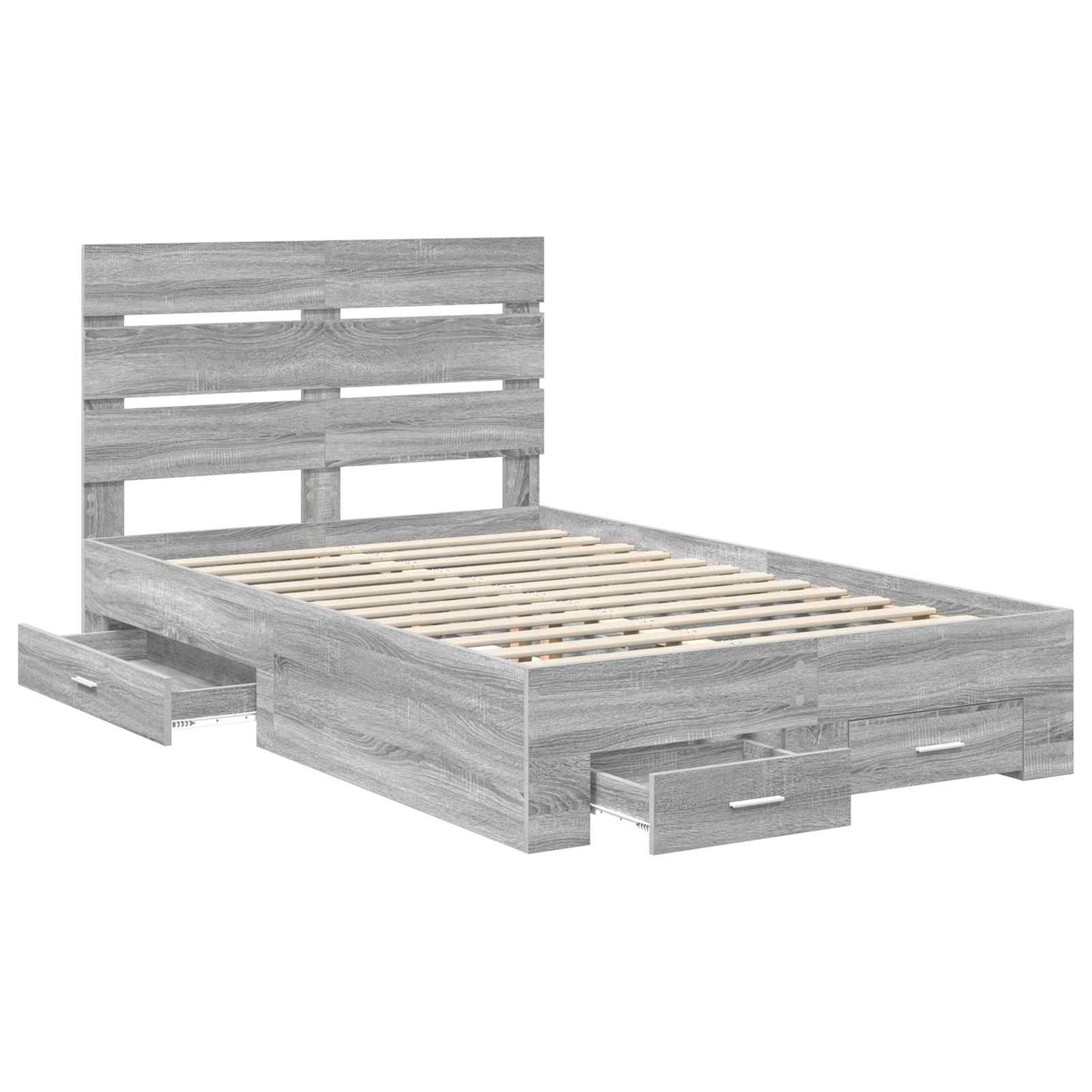 Struttura del letto con cassetto Grigio Sonoma 120 x 200 cm | homemem39