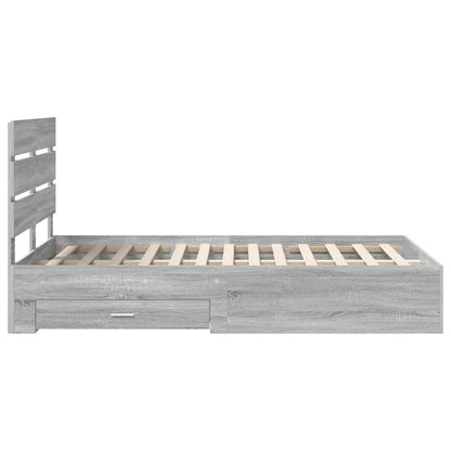 Struttura del letto con cassetto Grigio Sonoma 120 x 200 cm | homemem39