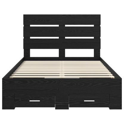 Struttura del letto Rovere Nero 120 x 190 cm Legno multistrato | homemem39