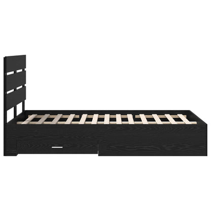 Struttura del letto Rovere Nero 120 x 190 cm Legno multistrato | homemem39