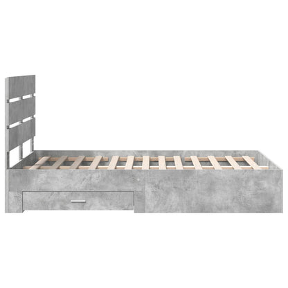 Struttura del letto con cassetto Grigio cemento 120 x 190 cm