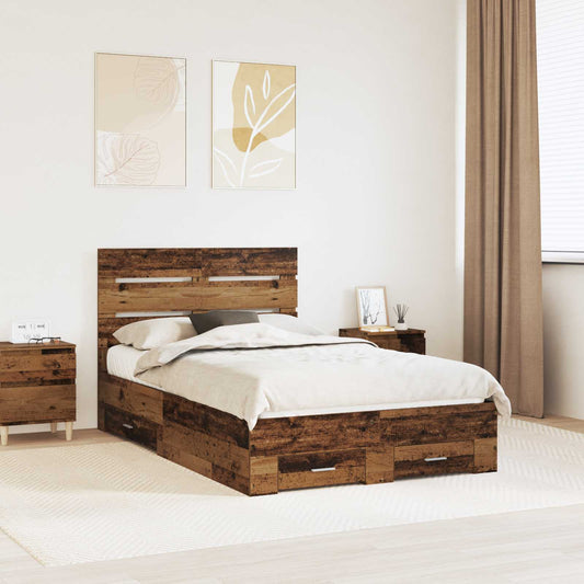 Struttura del letto con cassetto Legno vecchio 120 x 190 cm