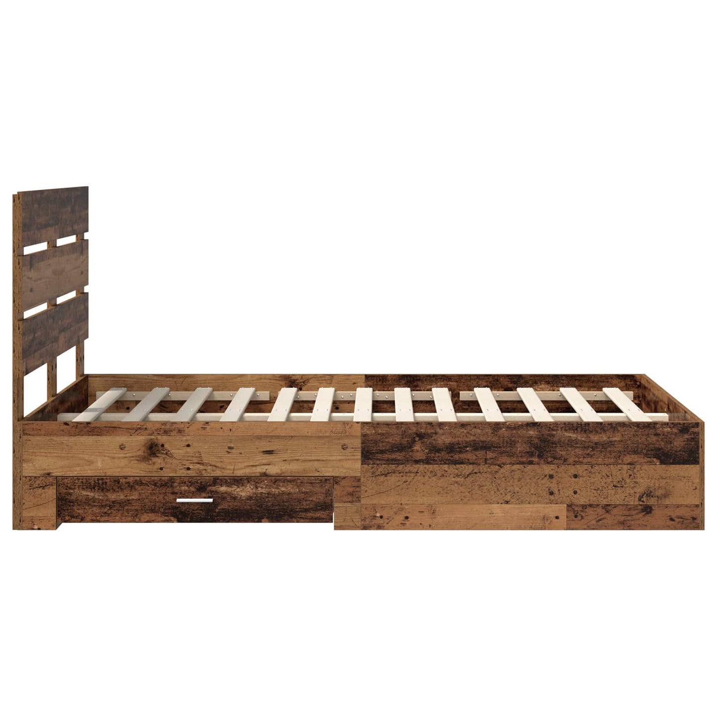 Struttura del letto con cassetto Legno vecchio 120 x 190 cm