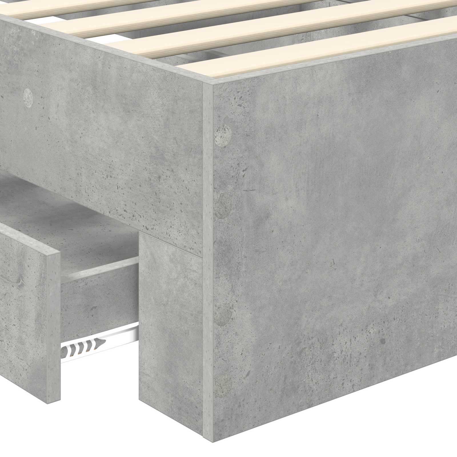 Struttura del letto con cassetto Grigio cemento 100 x 200 cm | homemem39