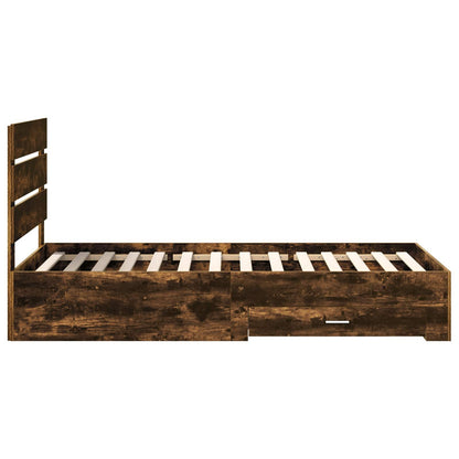 Struttura del letto Rovere fumé 100 x 200 cm Legno multistrato