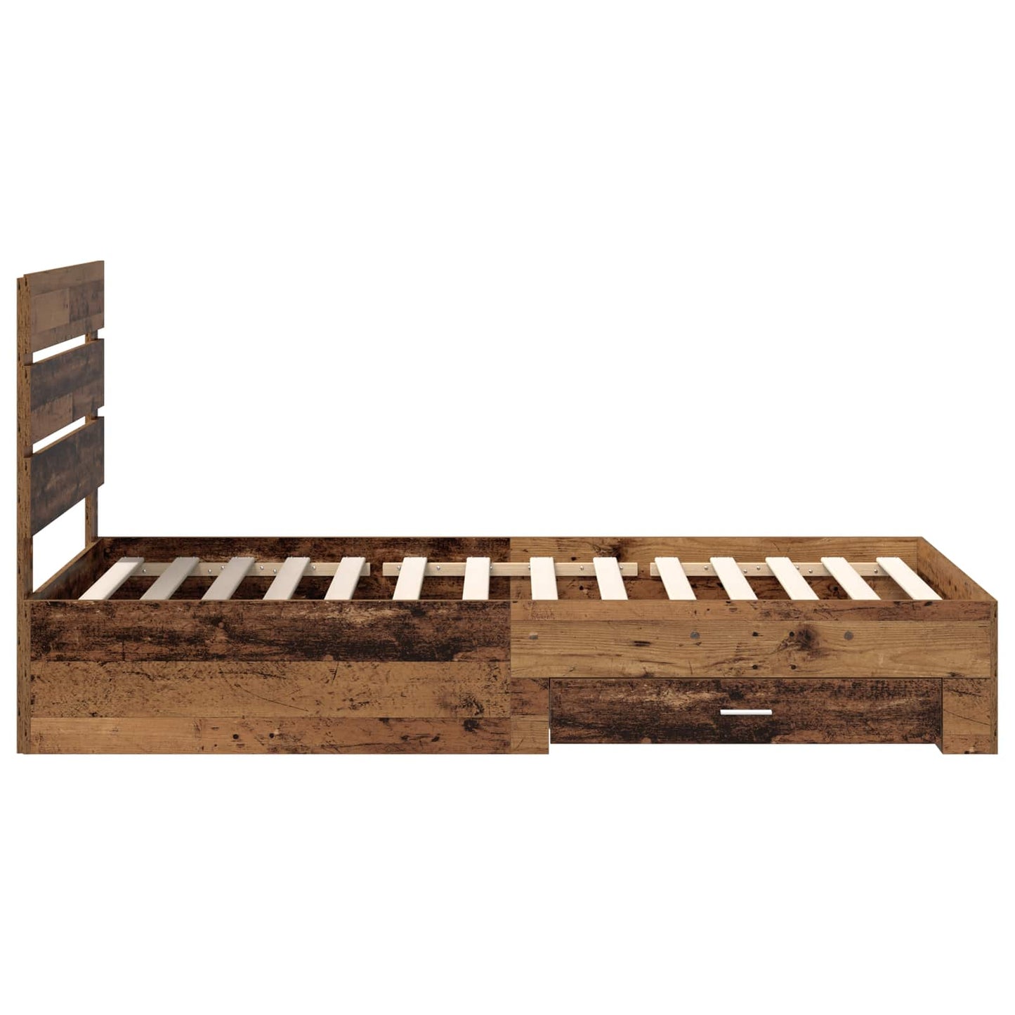 Struttura del letto con cassetto Legno vecchio 100 x 200 cm