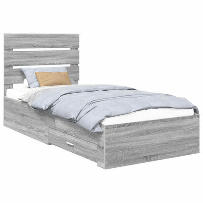Struttura del letto Grigio Sonoma 90 x 200 cm Legno multistrato