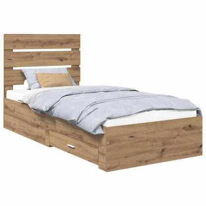 Struttura del letto con cassetto Rovere artigianale 90 x 200 cm