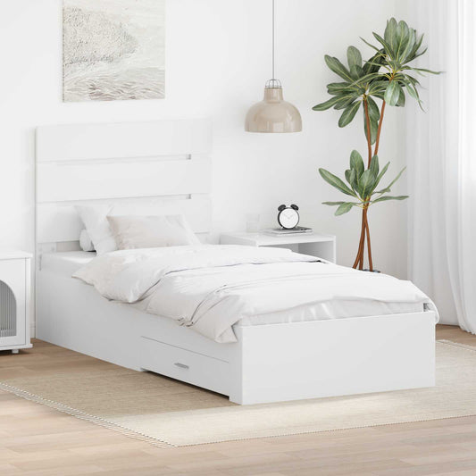 Struttura del letto Bianco 90 x 190 cm Legno multistrato | homemem39