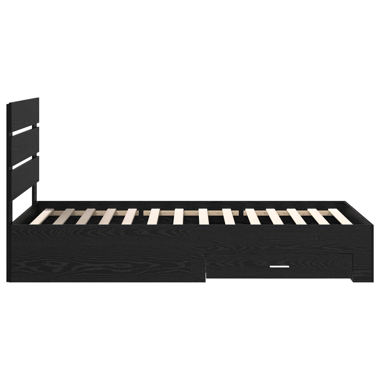 Struttura del letto Rovere Nero 90 x 190 cm Legno multistrato | homemem39