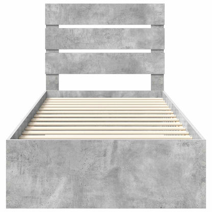 Struttura del letto con cassetto Grigio cemento 90 x 190 cm