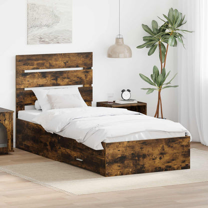 Struttura del letto Rovere fumé 90 x 190 cm Legno multistrato