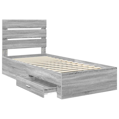 Struttura del letto Grigio Sonoma 90 x 190 cm Legno multistrato | homemem39