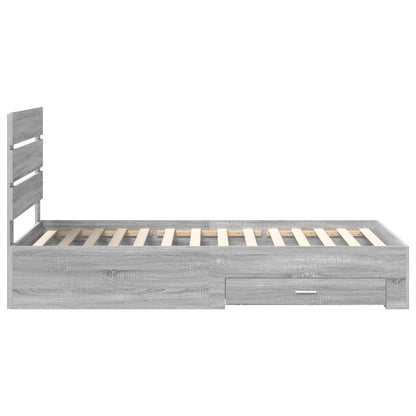 Struttura del letto Grigio Sonoma 90 x 190 cm Legno multistrato | homemem39