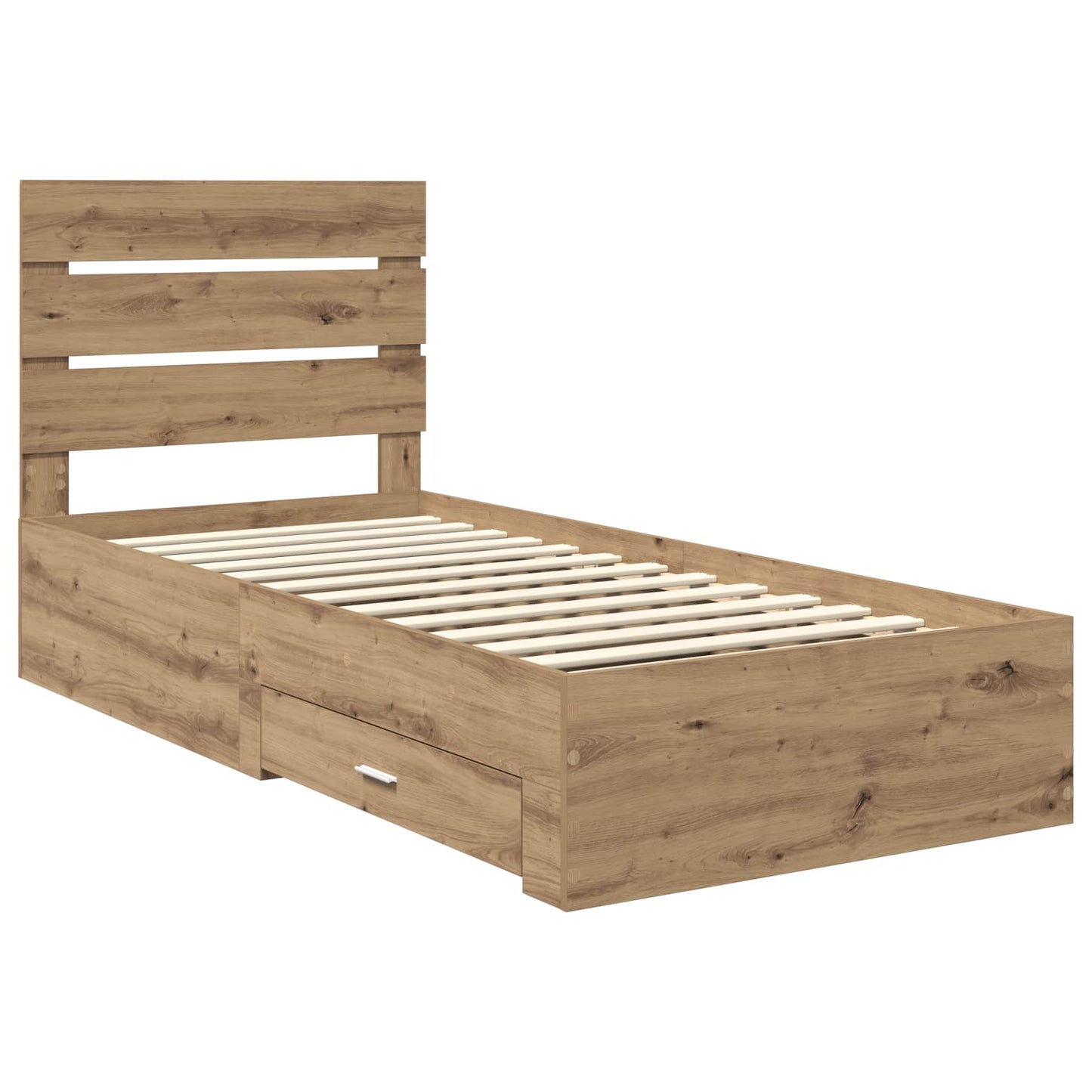 Struttura del letto con cassetto Rovere artigianale 90 x 190 cm | homemem39