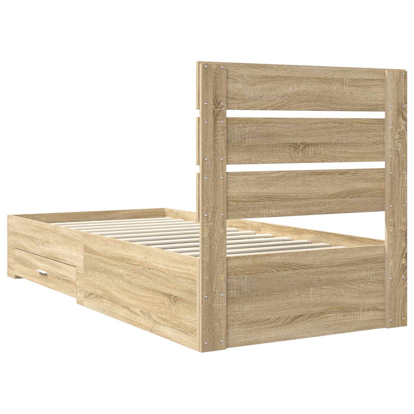 Struttura del letto Rovere Sonoma e Argento 75 x 190 cm | homemem39