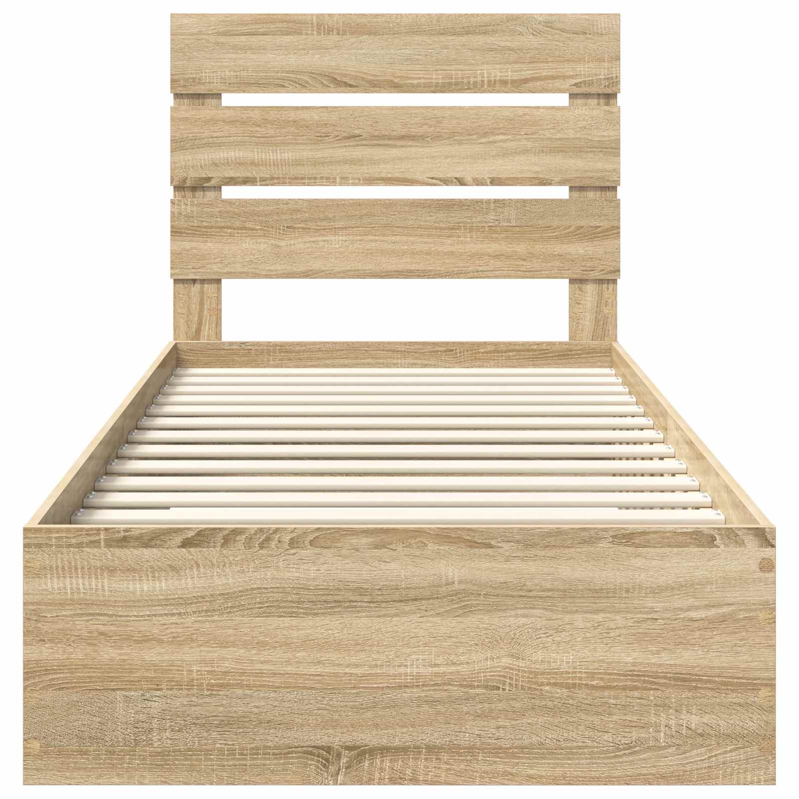 Struttura del letto Rovere Sonoma e Argento 75 x 190 cm | homemem39