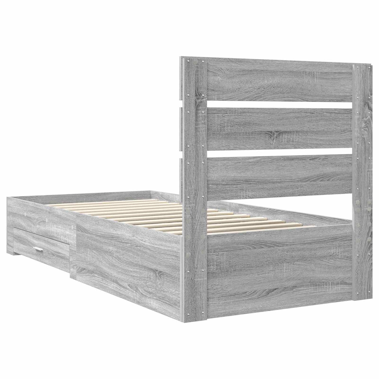 Struttura del letto Grigio Sonoma e Argento 75 x 190 cm | homemem39