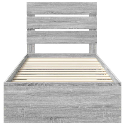 Struttura del letto Grigio Sonoma e Argento 75 x 190 cm | homemem39