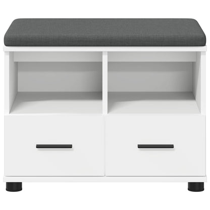 Panca per ingresso con cuscino Bianco 60 x 38 x 46 cm