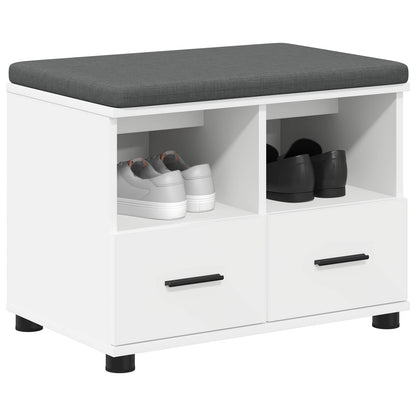 Panca per ingresso con cuscino Bianco 60 x 38 x 46 cm