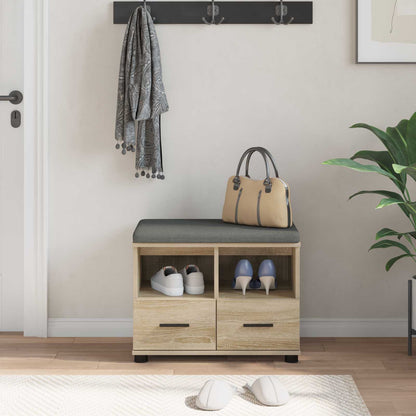 Panca per ingresso con cuscino Rovere Sonoma 60 x 38 x 46 cm