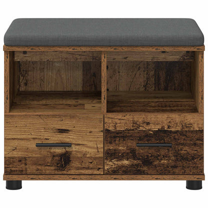 Panca per ingresso con cuscino Legno vecchio 60 x 38 x 46 cm